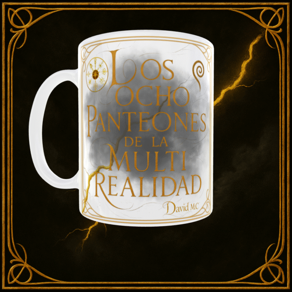 TAZA BLANCA 8 PANTEONES DE LA MULTI-REALIDAD IZQUIERDA Taza Blanca – Los Ocho Panteones de la Multi Realidad
