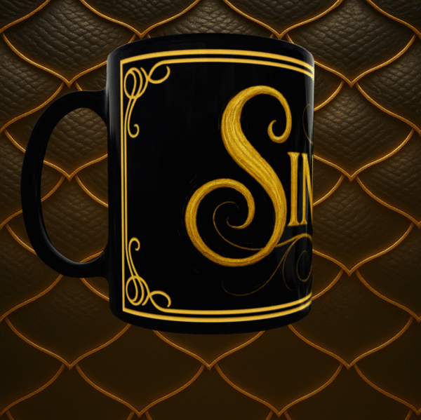 TAZA NEGRA SINFEGER CON MARCO IZQUIERDA Taza negra Sinfeger - Marco Dorado