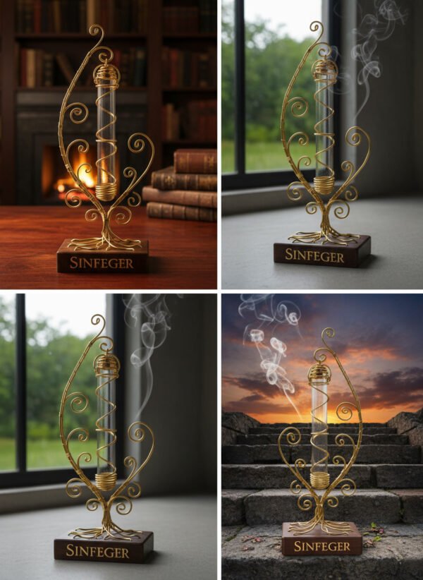 imagen vortice dorado 3 Porta incienso Vórtice Dorado Almasir "Artesanal"