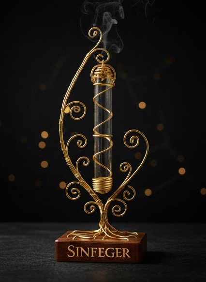 imagen vortice dorado 6 Porta incienso Vórtice Dorado Almasir "Artesanal"