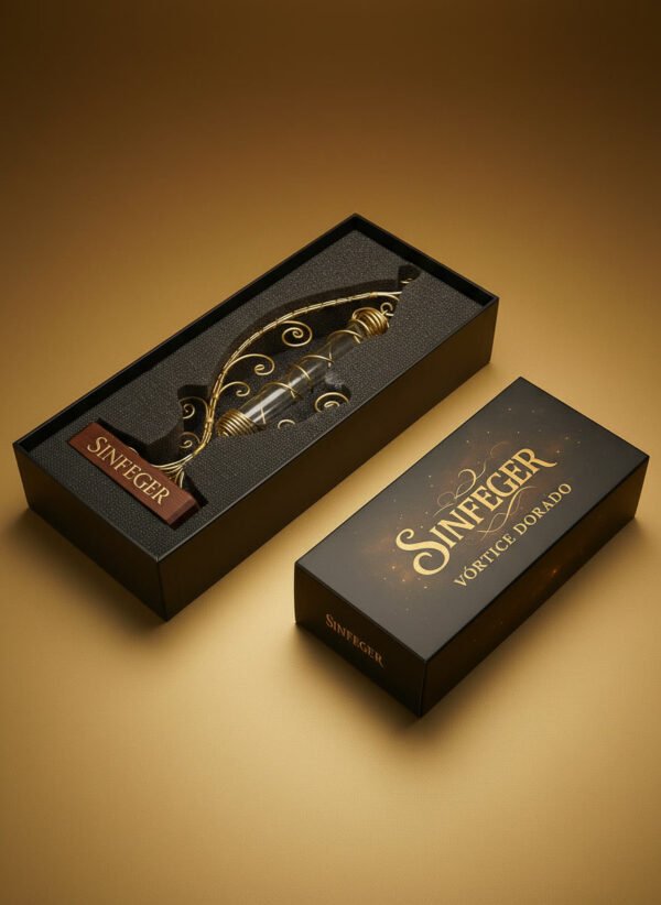 imagen vortice dorado con caja 2 Porta incienso Vórtice Dorado Almasir "Artesanal"